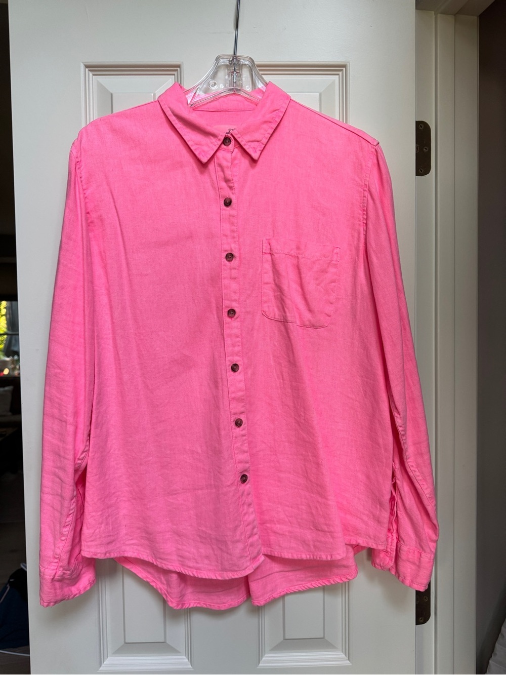 Pink Button-Up Collared Top